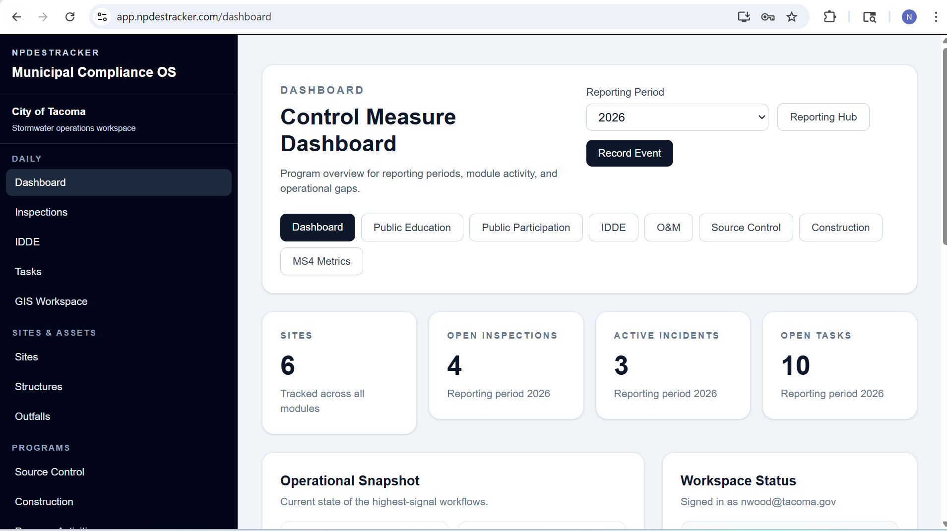 Preview of the NPDESTracker demo